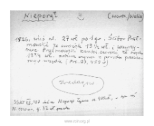 Nieporet. Files of Warsaw district in the Middle Ages. Files of Historico-Geographical Dictionary of Masovia in the Middle Ages