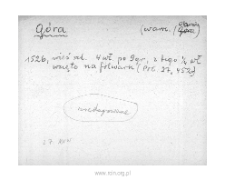 Gora. Files of Warsaw district in the Middle Ages. Files of Historico-Geographical Dictionary of Masovia in the Middle Ages