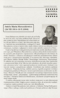 Aniela Maria Matuszkiewicz (24 VII 1914-10 X 2004)