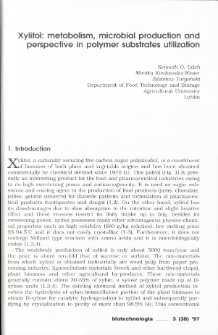 Xylitol: metabolism, microbial production and perspective in polymer substrates utilization