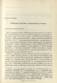 Gaseous exchange and water relations