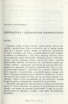 Systematics and geographical distribution