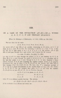 On a case of the involution AF+BG+CH=0, where A,B,C,F,G,H are ternary quadrics