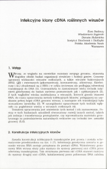 Infectious cDNA clones of plant viruses