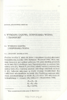 Gaseous exchange, water relations and transport