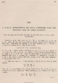 A partial differential equation connected with the simpliest case of Abel's theorem