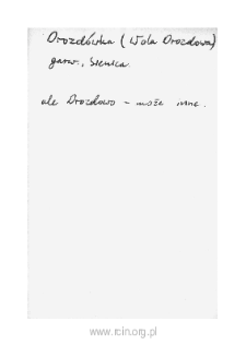 Drozd&oacute;wka. Files of Czersk district in the Middle Ages. Files of Historico-Geographical Dictionary of Masovia in the Middle Ages