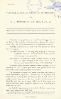 Further notes on scents in butterflies