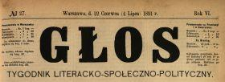 Głos : tygodnik literacko-społeczno-polityczny 1891 N.27