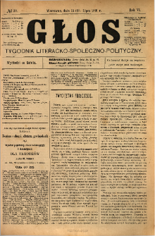 Głos : tygodnik literacko-społeczno-polityczny 1891 N.30