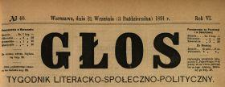 Głos : tygodnik literacko-społeczno-polityczny 1891 N.40