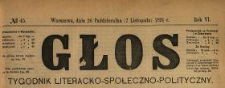 Głos : tygodnik literacko-społeczno-polityczny 1891 N.45
