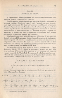 Sull'equilibrio delle superfici ed inestendibili. Nota II