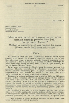 Metoda szacowania strat wyrządzonych przez nornika polnego (Microtus arvalis Pall.) na uprawach lucerny