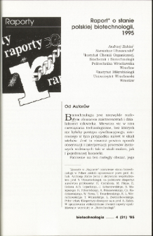 Raport o stanie polskiej biotechnologii, 1995