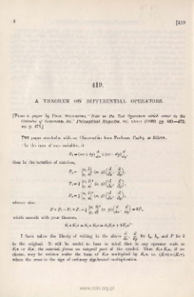 A theorem on Differential Operators