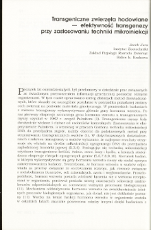 Transgenic farm animals &mdash; effectiveness of transgenesis via microinjection