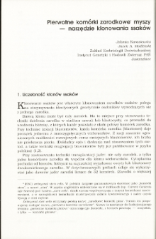 Mouse embryonal stem cells &mdash; a tool of cloning mammals