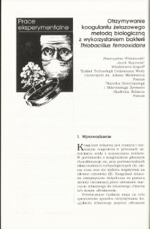 Otrzymywanie koagulantu żelazowego metodą biologiczną z wykorzystaniem bakterii Thiobacillus ferrooxidans