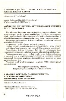 Udział pracowników ITME w konferencjach 1995 T.23 nr 3
