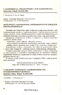 Udział pracownik&oacute;w ITME w konferencjach 1995 T.23 nr 3