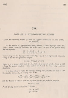 Note on a hypergeometric series