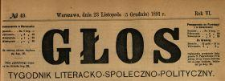 Głos : tygodnik literacko-społeczno-polityczny 1891 N.49
