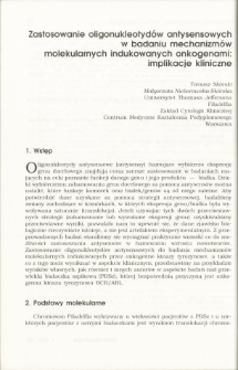 The role of antisense oligodeoxynucleotides in the investigations of the molecular phenomenons activated by oncogenes: therapeutical implications
