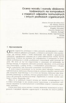 Estimation of growth and reproductiveness of earthworms Eisenia fetida (Sav) raised on composts of town wastes and other organic substrates