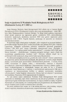 Sesja wyjazdowa II Wydziału Nauk Biologicznych PAN (Dziekanów Leśny, 8 V 2003 r.)