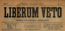 Liberum Veto : pismo narodowo-radykalne 1918 N.4