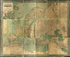 Mappa ogólna Europy w 9-ciu częściach wykonana według najnowszych źródeł z siecią kolejową uzupełnioną do 1896 roku