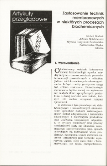 Application of membrane operations in some biochemical processes