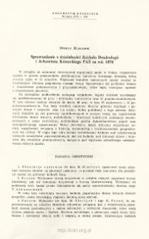 Report on the activity of the Institute of the Dendrology and Kórnik Arboretum for the year 1970