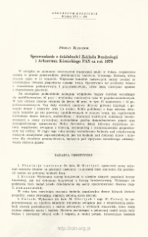 Report on the activity of the Institute of the Dendrology and K&oacute;rnik Arboretum for the year 1970