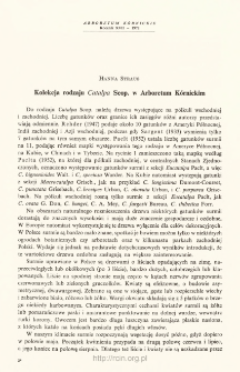 The Kórnik Arboretum collection from the genus Catalpa Scop.