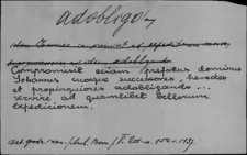 Kartoteka Słownika Łaciny Średniowiecznej; adobligo - aenus
