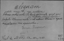 Kartoteka Słownika Łaciny Średniowiecznej; aliquam - altitudo