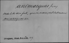 Kartoteka Słownika Łaciny Średniowiecznej; animaequus - antememoro