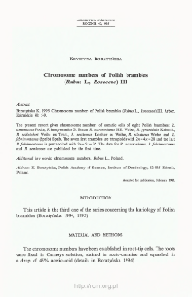 Chromosome numbers of Polish brambles (Rubus L., Rosaceae) III