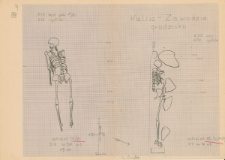 KZG, VI 301 C, 401 A, plan archeologiczny wykopu, cmentarz (groby 11/60, 12/60)
