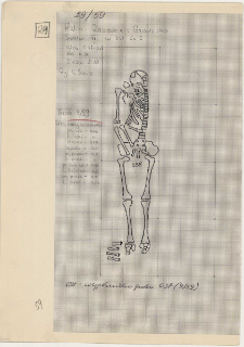 KZG, VI 201 C, plan archeologiczny wykopu, cmentarz (grób 9/59)