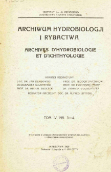 Archiwum Hydrobiologji i Rybactwa, Tom 4 Nr 3-4