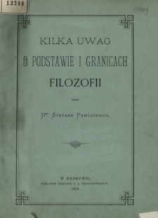 Kilka uwag o podstawie i granicach filozofii