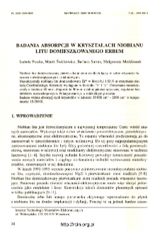 Badania absorpcji w kryształach niobanu litu domieszkowanego erbem = The absorption spectra of Er3+ doped LiNbO3 single crystals