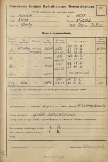 Wyniki pomiarów temperatury gruntu. Styczeń 1957