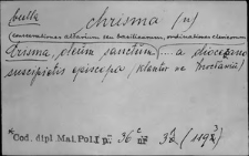 Kartoteka Słownika Łaciny Średniowiecznej; chrisma - circumductus