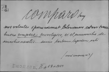 Kartoteka Słownika Łaciny Średniowiecznej; comparo - compositio