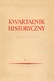 Kwartalnik Historyczny R. 67 nr 1 (1960), Title pages, Contents
