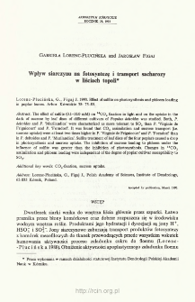 Effect of sulfite on photosynthesis and phloem loading in poplar leaves